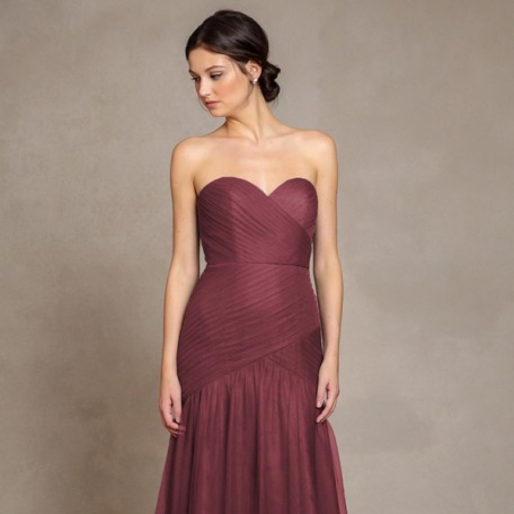 Jenny Yoo Ava Bridesmaid Soft Tulle Cabernet dress - Size 12